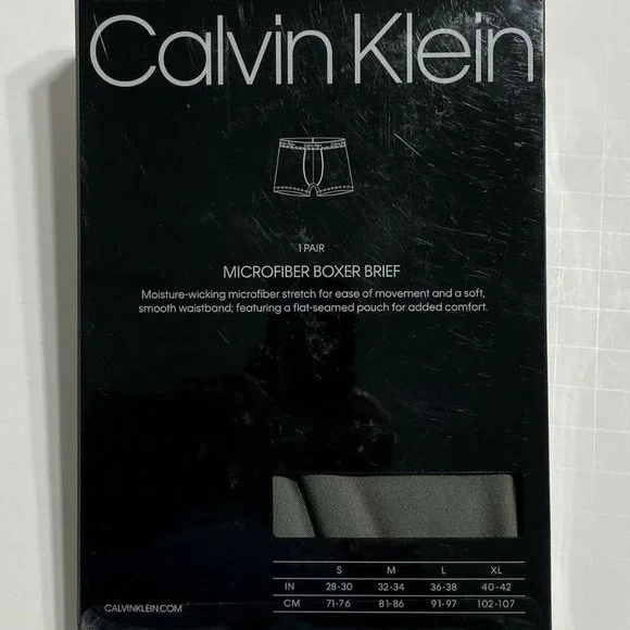 Calvin Klein Microfiber Stretch Boxer Brief - Gray - XL - NP2147N - New In Box - Picture 3 of 3